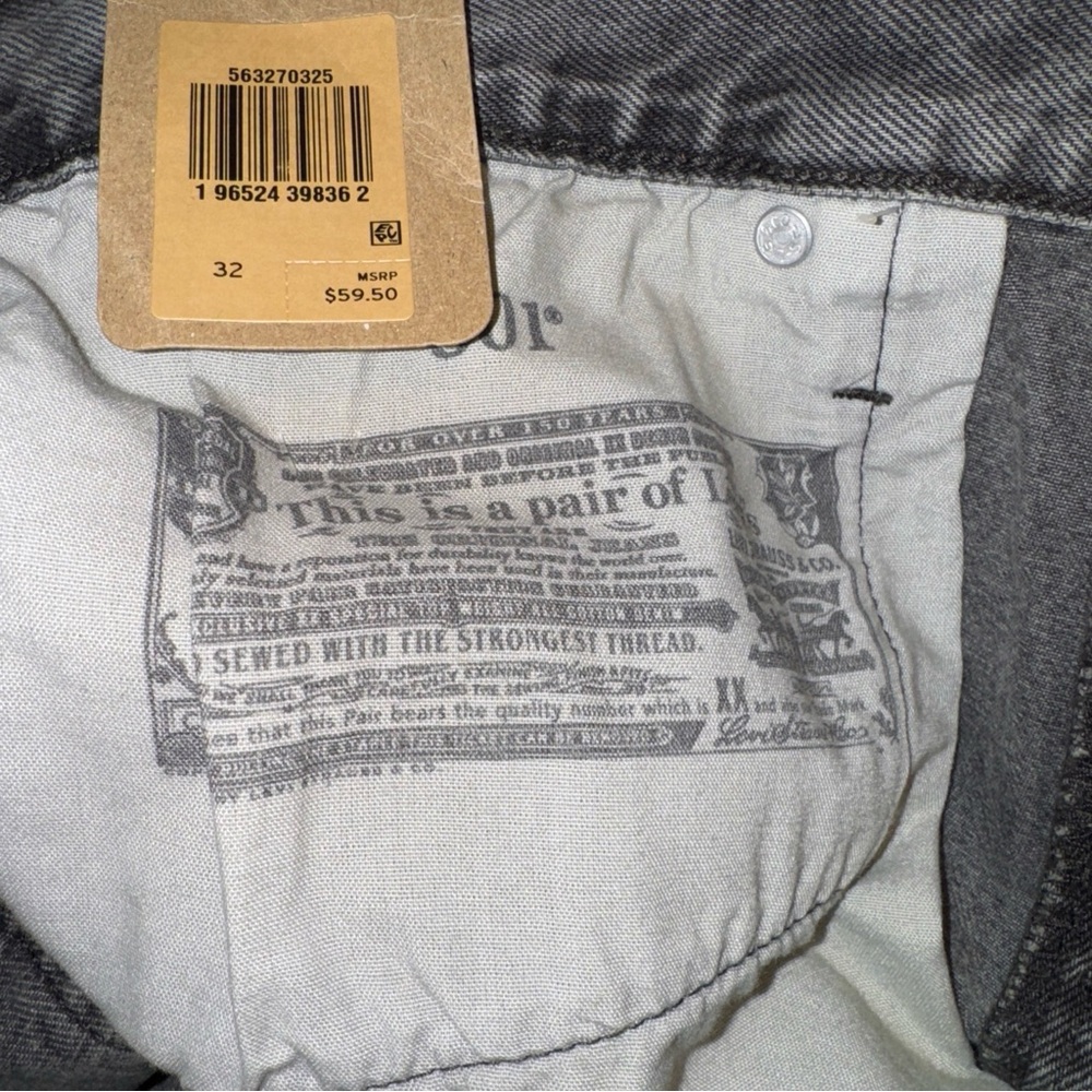 Levi's 501 Distressed Button Fly High-Waisted Shorts - Picture 7 of 10